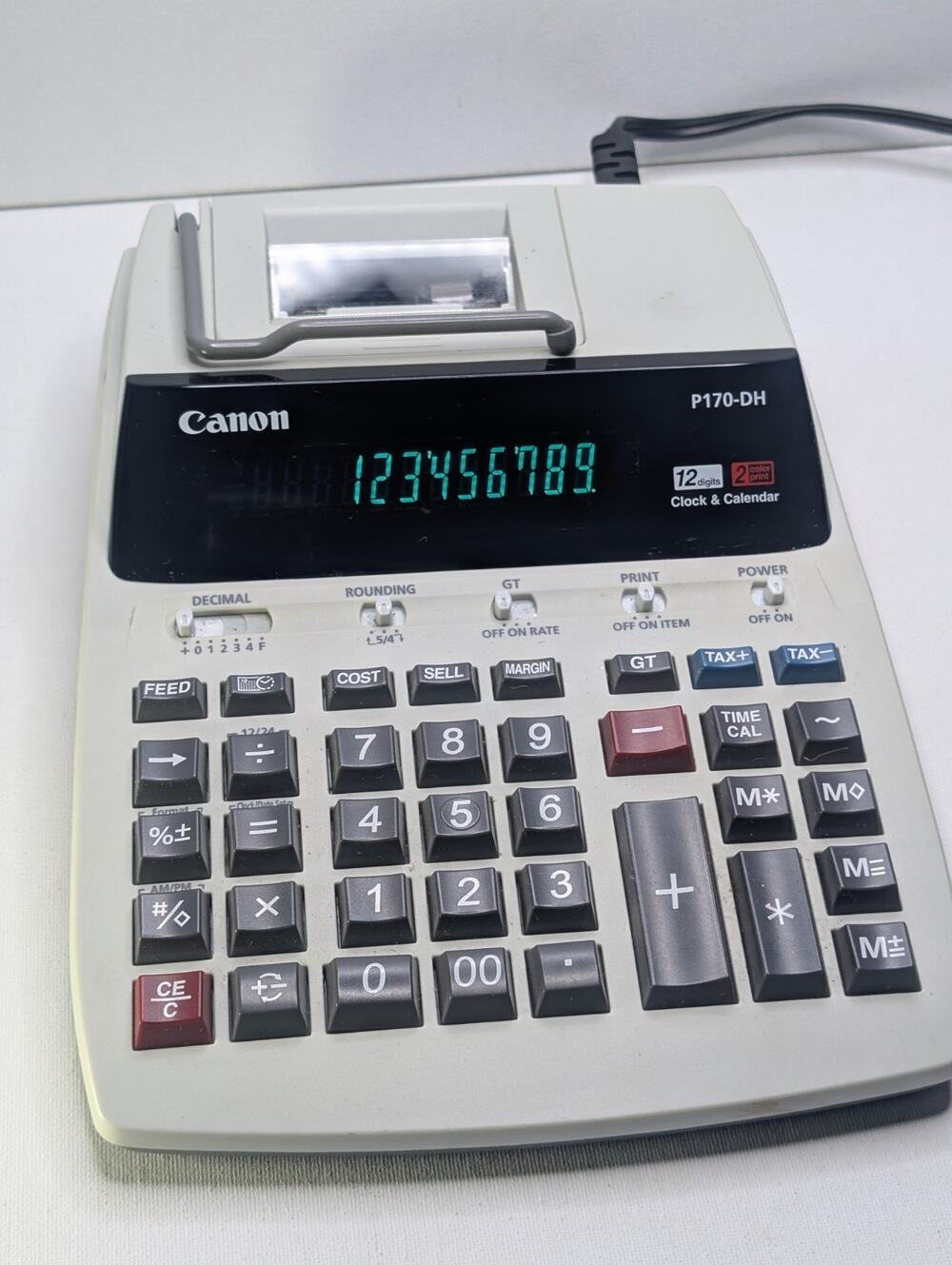Canon P170-DH 12 Digit 2 Color Printing Calculator Adding Machine